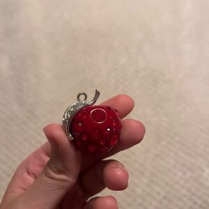 Chic Red Crystal Apple Charm